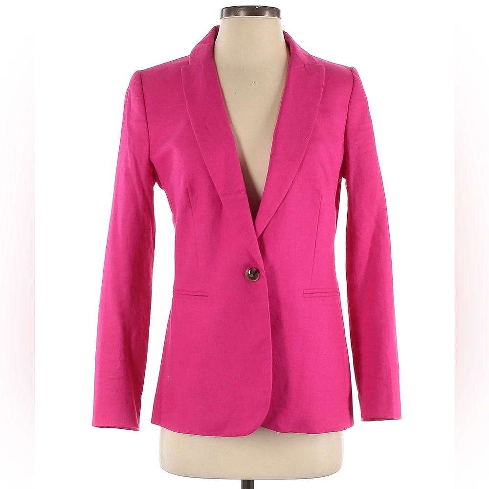 J. Crew Factory Bright Pink Single-Button Blazer